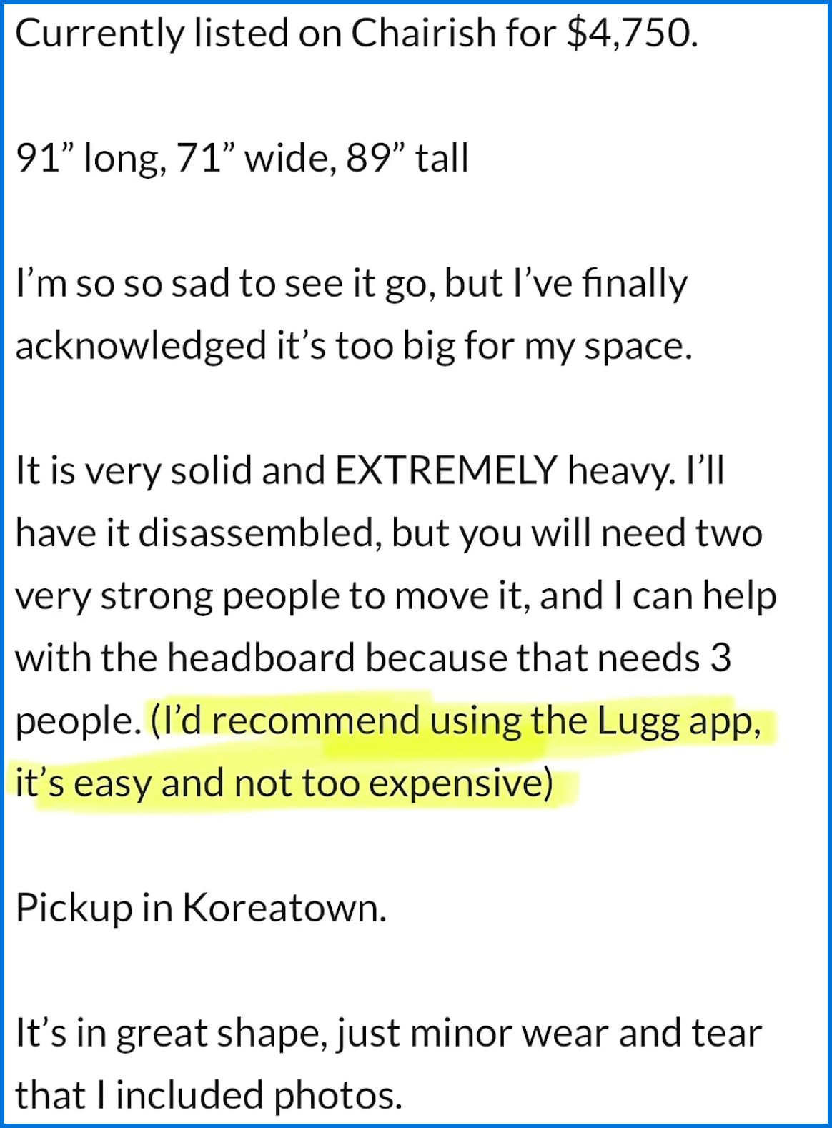 Facebook Marketplace Listing