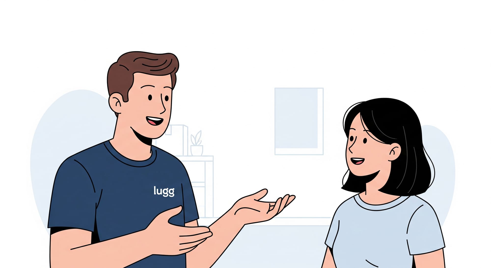 lugg employee talking with customer